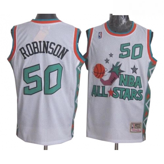 Mens Mitchell and Ness San Antonio Spurs 50 David Robinson Authentic White 1996 All Star Throwback N