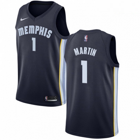 Mens Nike Memphis Grizzlies 1 Jarell Martin Swingman Navy Blue Road NBA Jersey Icon Edition