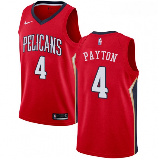 Mens Nike New Orleans Pelicans 4 Elfrid Payton Authentic Red NBA Jersey Statement Edition