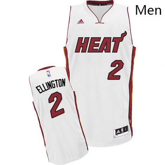 Mens Adidas Miami Heat 2 Wayne Ellington Swingman White Home NBA