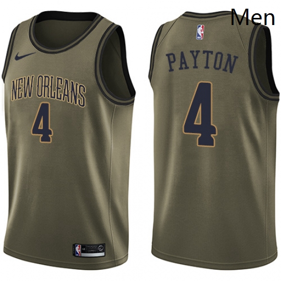 Mens Nike New Orleans Pelicans 4 Elfrid Payton Swingman Green Salute to Service NBA Jersey