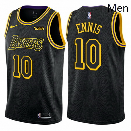 Mens Nike Los Angeles Lakers 10 Tyler Ennis Swingman Black City Edition NBA Jersey