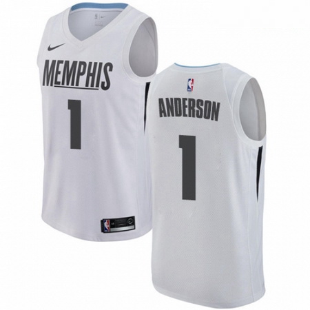 Mens Nike Memphis Grizzlies 1 Kyle Anderson Swingman White NBA Jersey City Edition