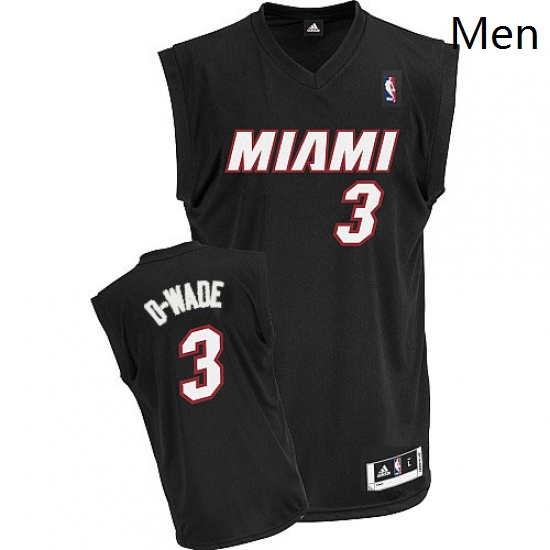 Mens Adidas Miami Heat 3 Dwyane Wade Authentic Black D WADE Fash