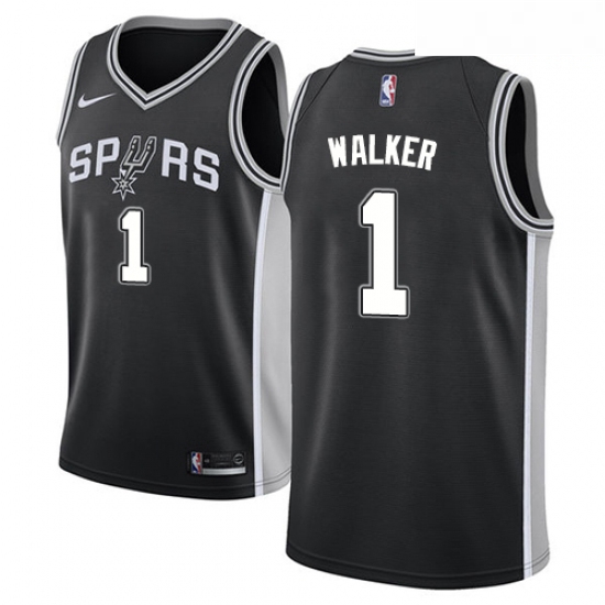 Mens Nike San Antonio Spurs 1 Lonnie Walker Swingman Black NBA J