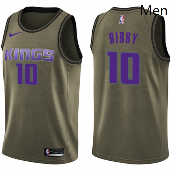 Mens Nike Sacramento Kings 10 Mike Bibby Swingman Green Salute t