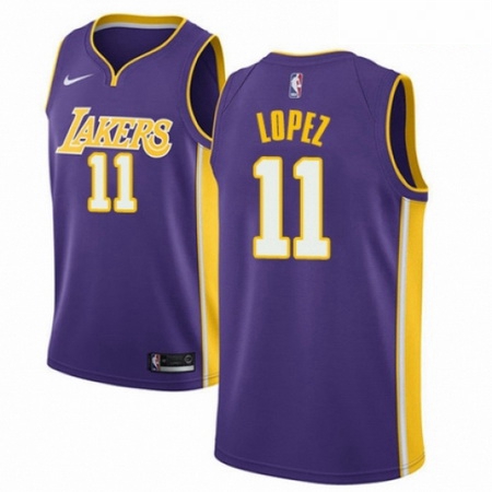 Mens Nike Los Angeles Lakers 11 Brook Lopez Authentic Purple NBA