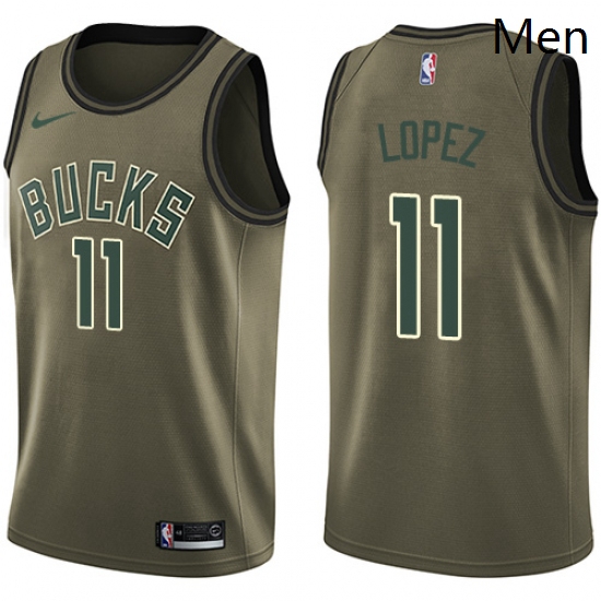 Mens Nike Milwaukee Bucks 11 Brook Lopez Swingman Green Salute t