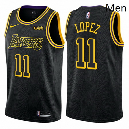 Mens Nike Los Angeles Lakers 11 Brook Lopez Swingman Black City 
