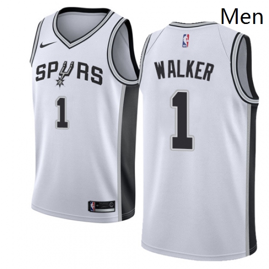 Mens Nike San Antonio Spurs 1 Lonnie Walker Swingman White NBA Jersey Association Edition