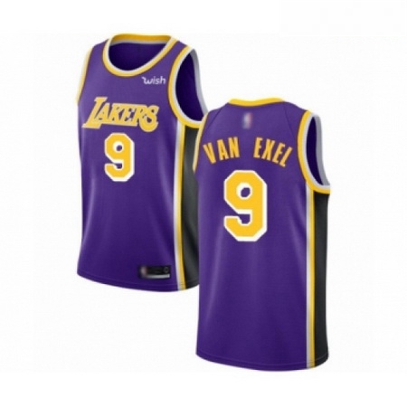Mens Los Angeles Lakers 9 Nick Van Exel Authentic Purple Basketb