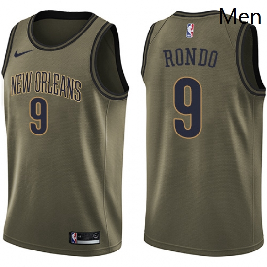 Mens Nike New Orleans Pelicans 9 Rajon Rondo Swingman Green Salu