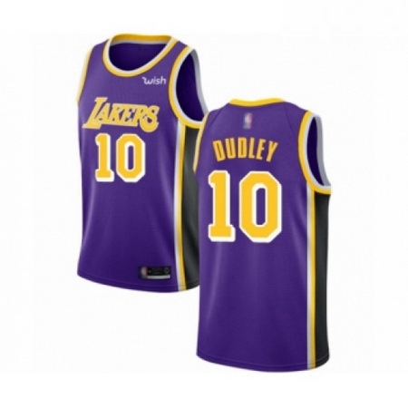 Mens Los Angeles Lakers 10 Jared Dudley Authentic Purple Basketb