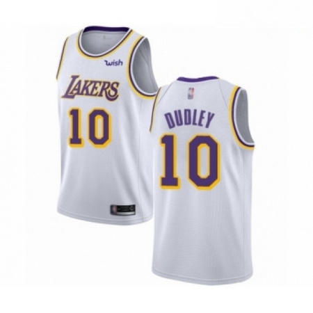 Mens Los Angeles Lakers 10 Jared Dudley Authentic White Basketba