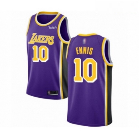 Mens Los Angeles Lakers 10 Tyler Ennis Authentic Purple Basketba