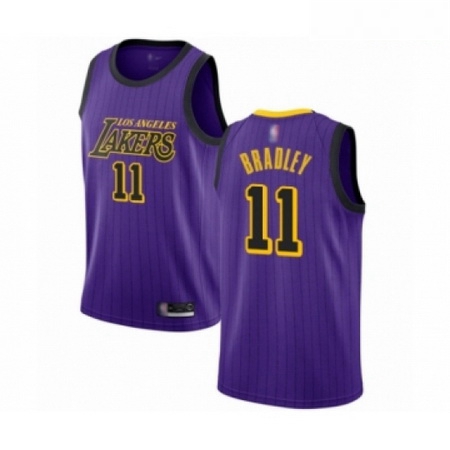 Mens Los Angeles Lakers 11 Avery Bradley Authentic Purple Basket
