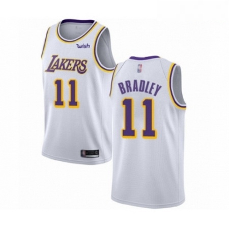 Mens Los Angeles Lakers 11 Avery Bradley Authentic White Basketb