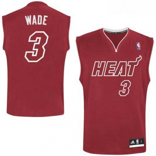 Mens Adidas Miami Heat 3 Dwyane Wade Authentic Red Pride NBA Jer