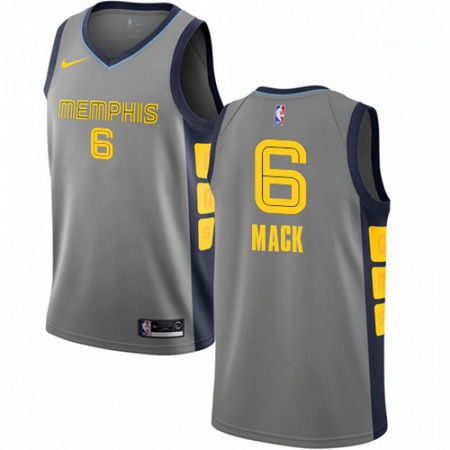 Mens Nike Memphis Grizzlies 6 Shelvin Mack Swingman Gray NBA Jer