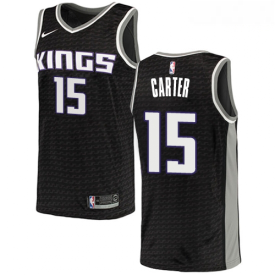 Mens Nike Sacramento Kings 15 Vince Carter Authentic Black NBA J