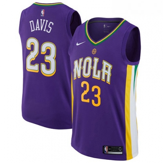 Mens Nike New Orleans Pelicans 23 Anthony Davis Authentic Purple