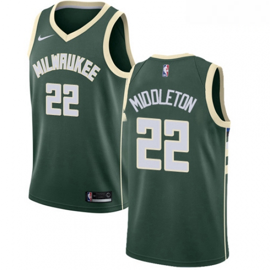 Mens Nike Milwaukee Bucks 22 Khris Middleton Swingman Green Road