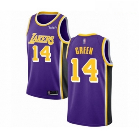 Mens Los Angeles Lakers 14 Danny Green Authentic Purple Basketball Jersey Statement Edition