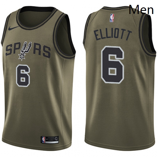 Mens Nike San Antonio Spurs 6 Sean Elliott Swingman Green Salute to Service NBA Jersey