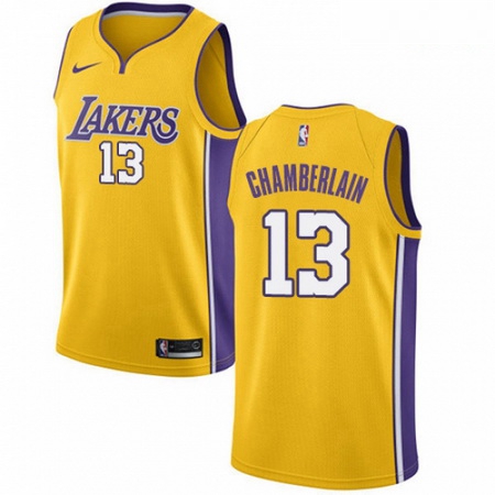 Mens Nike Los Angeles Lakers 13 Wilt Chamberlain Swingman Gold H