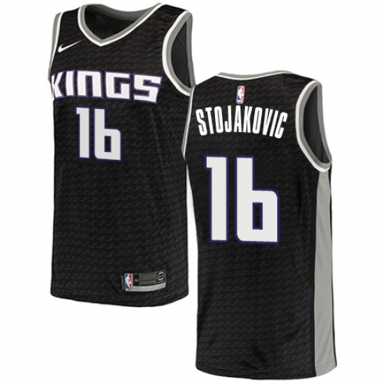 Mens Nike Sacramento Kings 16 Peja Stojakovic Swingman Black NBA