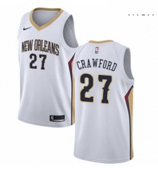 Mens Nike New Orleans Pelicans 27 Jordan Crawford Authentic White Home NBA Jersey Association Editio