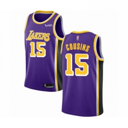Mens Los Angeles Lakers 15 DeMarcus Cousins Authentic Purple Basketball Jersey Statement Edition