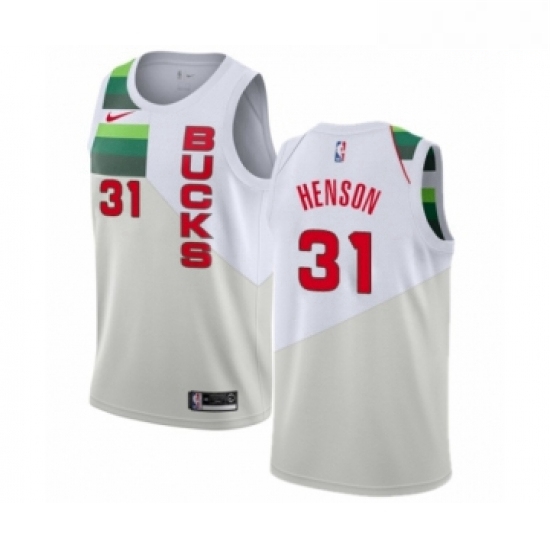 Mens Nike Milwaukee Bucks 31 John Henson White Swingman Jersey E