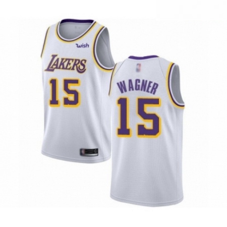 Mens Los Angeles Lakers 15 Moritz Wagner Authentic White Basketb
