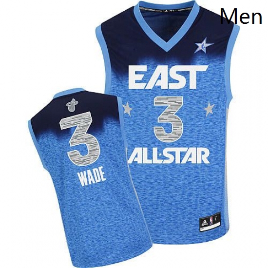 Mens Adidas Miami Heat 3 Dwyane Wade Swingman Blue 2012 All Star