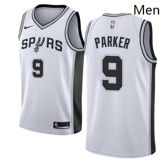 Mens Nike San Antonio Spurs 9 Tony Parker Authentic White Home N