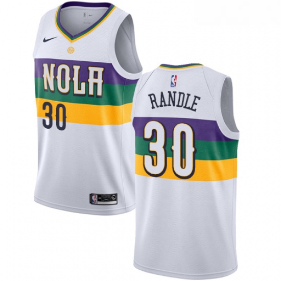 Mens Nike New Orleans Pelicans 30 Julius Randle Swingman White N