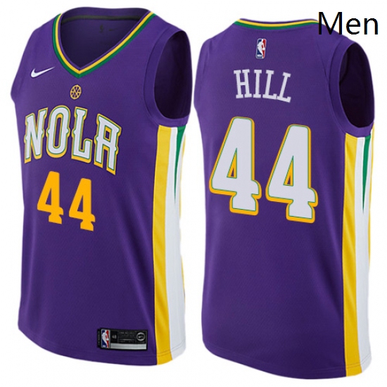Mens Nike New Orleans Pelicans 44 Solomon Hill Authentic Purple 