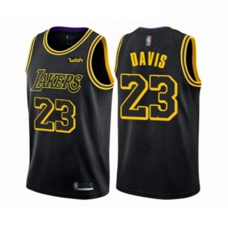 Mens Los Angeles Lakers 23 Anthony Davis Authentic Black City Edition Basketball Jersey