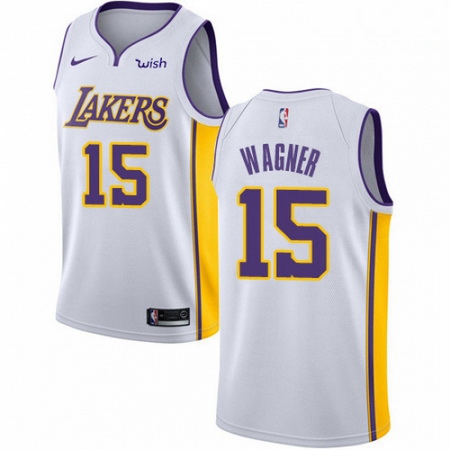 Mens Nike Los Angeles Lakers 15 Moritz Wagner Swingman White NBA Jersey Association Edition