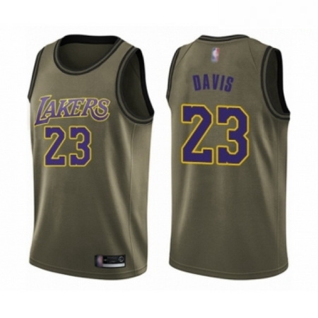 Mens Los Angeles Lakers 23 Anthony Davis Swingman Green Salute t