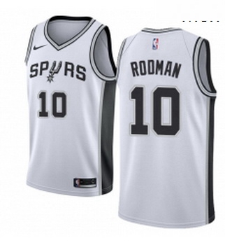 Mens Nike San Antonio Spurs 10 Dennis Rodman Authentic White Hom