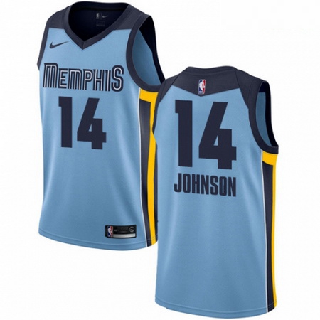 Mens Nike Memphis Grizzlies 14 Brice Johnson Authentic Light Blu