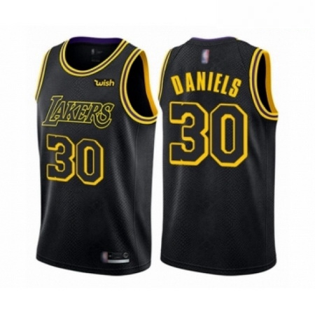 Mens Los Angeles Lakers 30 Troy Daniels Authentic Black City Edition Basketball Jersey