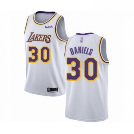 Mens Los Angeles Lakers 30 Troy Daniels Authentic White Basketball Jersey Association Edition