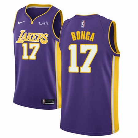 Mens Nike Los Angeles Lakers 17 Isaac Bonga Swingman Purple NBA 
