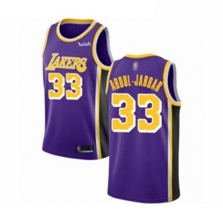 Mens Los Angeles Lakers 33 Kareem Abdul Jabbar Authentic Purple Basketball Jerseys Icon Edition