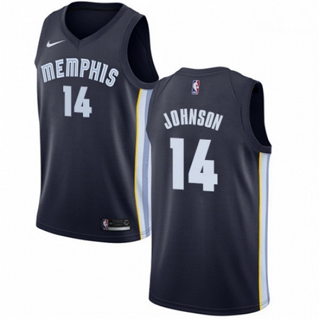 Mens Nike Memphis Grizzlies 14 Brice Johnson Swingman Navy Blue Road NBA Jersey Icon Edition