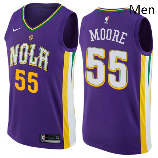 Mens Nike New Orleans Pelicans 55 ETwaun Moore Authentic Purple 