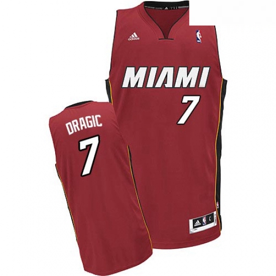 Mens Adidas Miami Heat 7 Goran Dragic Swingman Red Alternate NBA